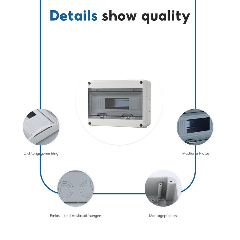 Surface-Mounted Fuse Box, Distribution Box Surface-Mounted, IP65 Fuse Box, Dustproof,