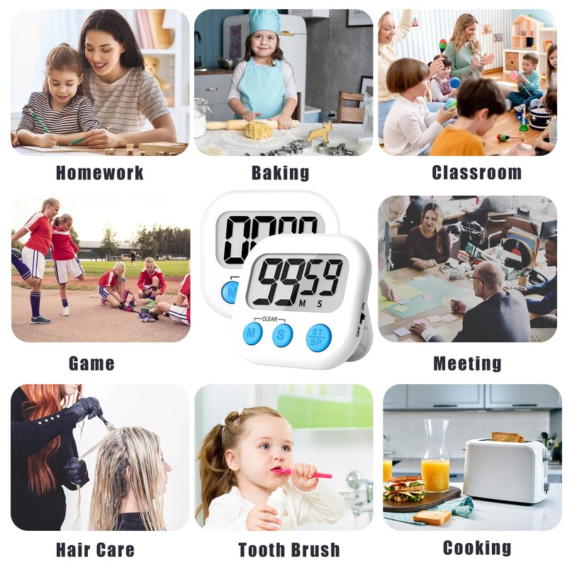 ZILLEEN Classroom Timer for Kids Teachers 2 Pack Digital Timers,