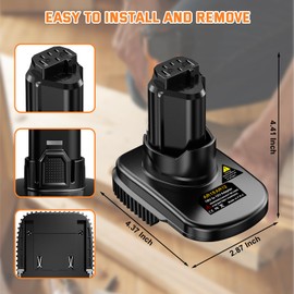 NUOGEDZ for Ridgid 18v to 12v Battery Adapter, for Rid GID 18V L1815R B1820R L1830R Battery Convert to for Ridgid 12V Power Tools (Adapter Only)