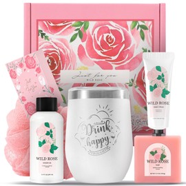 Gifts for women, Birthday Gifts for women Rose Relaxing Spa Gifts Basket Set for Women Bath and Body Self Care Gift Ideas, Mothers Day, Christmas Gifts for Women