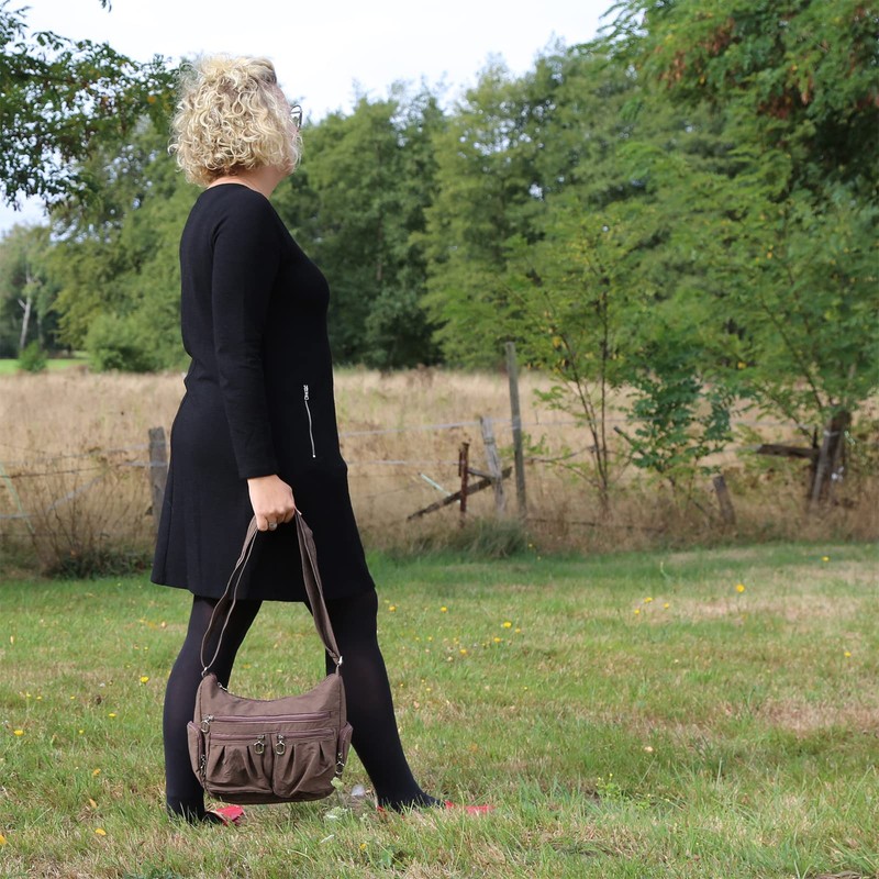 Christian Wippermann Women's Canvas Shoulder Bag, brown