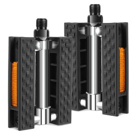 Bicycle Pedals, Bicycle Pedals City/Trekking Comfort Non-Slip Bicycle Pedals Set for City Bike, Trekking Bike, E-Bike, Reflectors, StVZO, One Size EU (612 / Black)