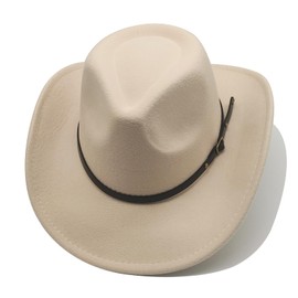 Cowboy Hat Women Men with Ribbon Cowgirl Costume Western Hat Cowboy Hats for Women Black, beige