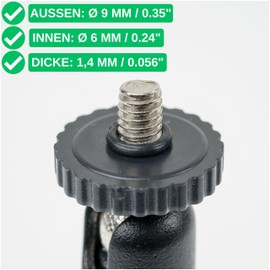 Sealing ring set, 12 pieces, OD Ø 9 mm, ID Ø 6 mm, thickness 1.5 mm, in black, made of nitrile rubber, rings for repairing plumbing, machines, motors, sealing set flexible O-ring, flat gasket