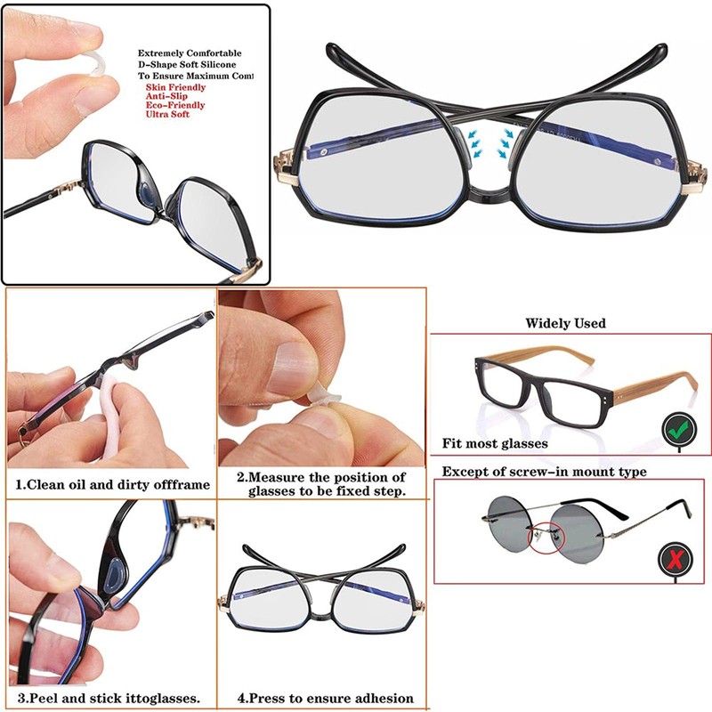 AZFVBQL 34PCS Eyeglasses Retainers Silicone Glasses Temple Holders Anti-slip Protectors