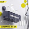 Zuvo Shower Shelf No Drilling with Suction Cups, Glue-Free Bathroom