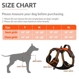 PUPTECK Adjustable Dog Vest Harness, Comfortable Pet Harness, Reflective Step-in No Pull and Breathable Mesh Dog Vest Harness, Orange S