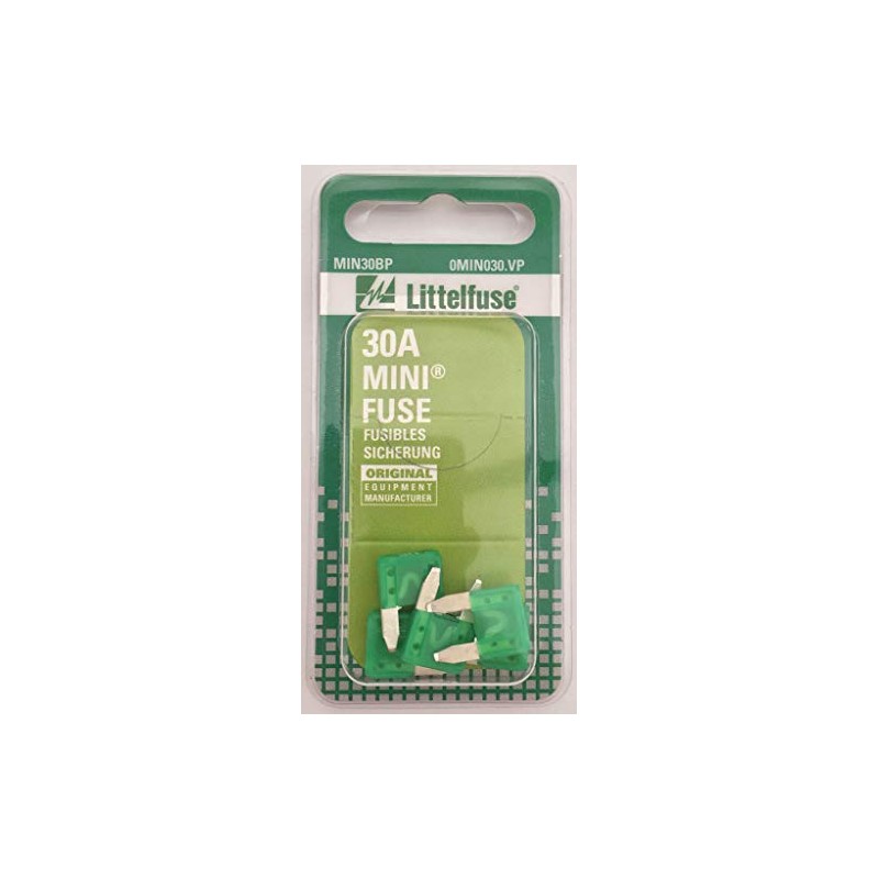 Littelfuse 0MIN030.VP MINI 32 Volt 30 Amp Carded Blade Fuse,