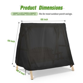Kasla Outdoor Swing Cover, A Frame Patio Swing Cover,Swing Cover for Outdoor Furniture Porch Cover Glider Hammock Cover Waterproof 66" L×48.8" W×66" H