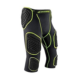 CHAMPRO Bull Rush 7-Pad Girdle CHARCOAL , BLACK INSET, Adult X-Large