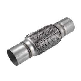 X AUTOHAUX 60x290mm Universal Car Exhaust Flexible Pipe Tubing Silver Tone