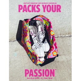 Fydelity Pink Roller Skate Bags for Women; Ideal Quad Roller Skate Bag or Roller Skate Bags for Girls; Use as Ice Skating Bag, Figure Skating Bag, Ice Skate Bags for Girls w/Clip-On Water Bottle Bag