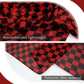 E-Clover Chiffon Scarf for Women Lightweight Print Scarfs Sheer Neck Head Scarves Shawl for Women Black Red