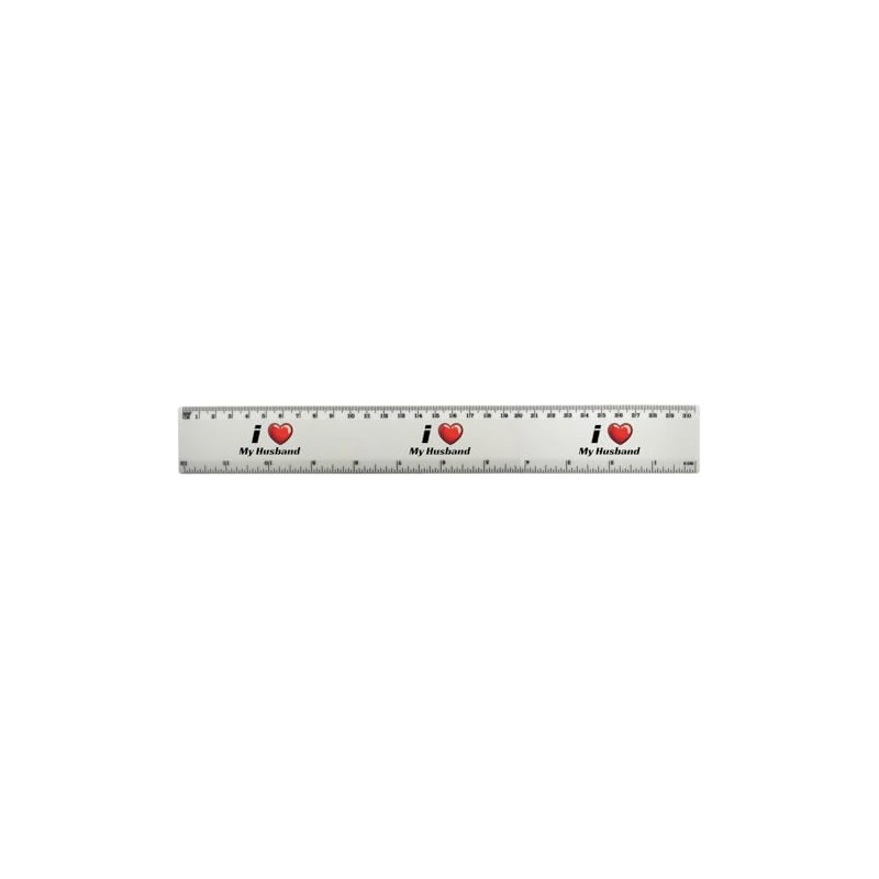 'I Love My Husband' 30cm (12 Inch) White Plastic Ruler