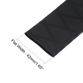 uxcell Heat Shrink Wrap Tubing for Fishing Rod Grips Handle, 25mm Dia 42mm Flat 1.6ft 2:1 Rate, Black