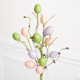 Factory Direct Craft Package of 6 Pastel Easter Egg and Berry Sprays for Easter and Spring Holiday Decorating and Displaying