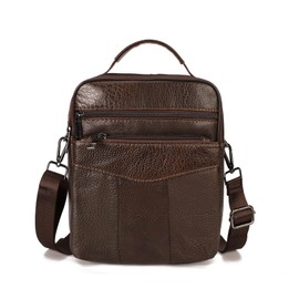 AFKOMST Men's Satchel, Waterproof Waist Bag with Separate Compartment for Dog Walking, Travel, Hiking and Outdoor Activities, Coffee 1, 1