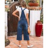 luvamia Bib Overalls Women Capri Wide Leg Jeans Jumpsuit Button
