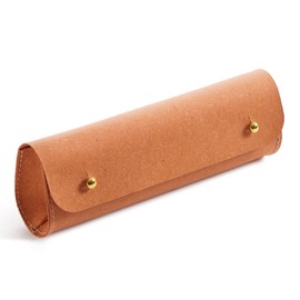 Miquelius – Recycled Case with Rivets – 1 Compartment – Size 200 x 65 x 43 mm – Brown, Brown, Recycled Pencil Case with Rivets