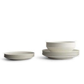 Year & Day Outdoor 12 Piece Plant Derived Dinnerware Set with Big Bowls, Dish Set for 4