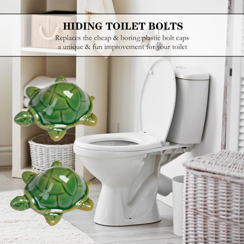 ZUNON Toilet Bolt Caps, Decorative Toilet Bolt Covers, Ceramic Cute