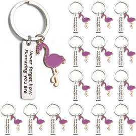 PHAETON 20PCS Flamingo Gifts for Women Flamingo Keychain Motivational Keychain Inspirational Gifts for Teacher Mother Women Girls