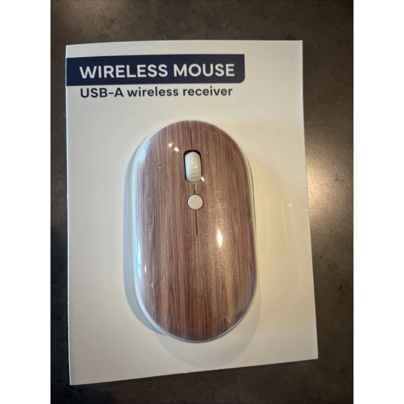 Vivitar Target Bullseye's Brown Wood Style Vivitar Wireless Computer Mouse