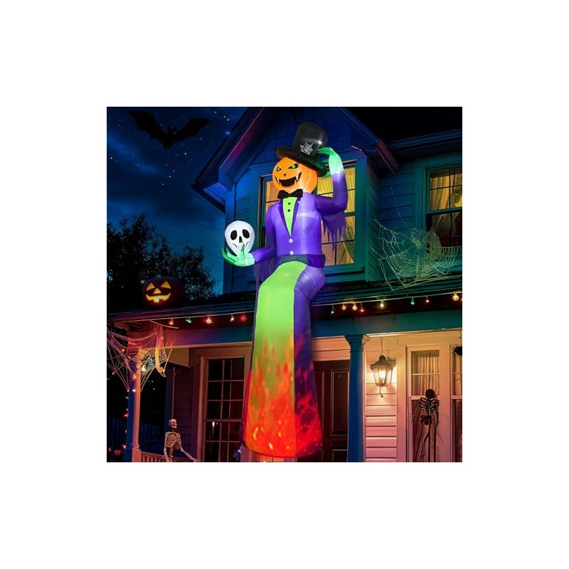 300cm Gigante Calabaza Sentada Inflables de Halloween para Exteriores