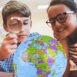 SinChic Inflatable Globes,PVC World Globe Balls for School Office Beach Teaching Learning Globe of The World Earth Beach Balls World Map Globe Ball for Student Kids Children