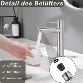 Cerkkapo Cold Water Tap Guest Toilet Stainless Steel Tap Cold Water Sink Tap with Connection Hose 80 cm Hose 1/2, Tap Bathroom Only Cold Water, Single Lever Mixer Sink Tap