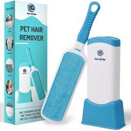 Lint and Pet Hair Remover - Lint Rollers for Pet Hair, Dog Hair Remover- Lint Remover Brush - Double Sided Self Cleaning Loose Hair Catcher for Pet, Hair Cleaner for Clothes, Sofa, Carpet - Blue