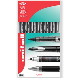 uni-ball Jetstream Sport SXN-150S Retractable Rollerball Pen - 1.0mm - Black Ink - Pack of 6 - In Gift Box