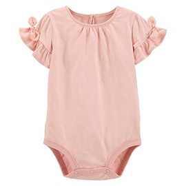 OshKosh B'Gosh Baby Girls Ruffle Tie Bodysuit, Fall Blush, 18M
