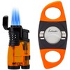 LUBINSKI Torch Lighter and Cutter Gift Set, Multifunction 3 Jet