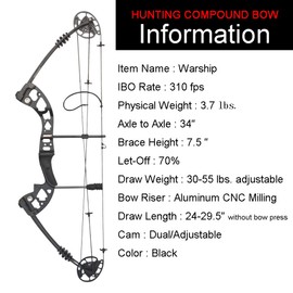 AMEYXGS Archery Compound Bows Kit Draw Weight 30-55 lbs Hunting Bow IBO 310fps Adults Archery with Hunting Accessories - Right Handed (Set)