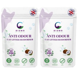 Gizmo Pet Supplies Cat Litter Freshener – Organic and All-Natural Cat Litter Odour Eliminator– Planet-Friendly Pet Litter Deodorizer – Non-Scented Odour Neutralizer – Pack of 2-2x250gr