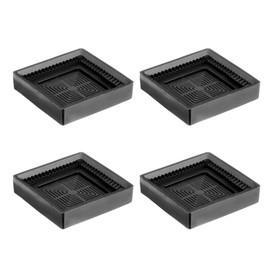 QUARKZMAN 4 Pieces 3 x 3 Inch Rubber Furniture Roller Cups Square Chair Leg Floor Protectors Non-Slip Furniture Pads Handles Stopper for Hardwood Floors, Grey (Suitable for 1.4-2.2 Inch Chair Leg).