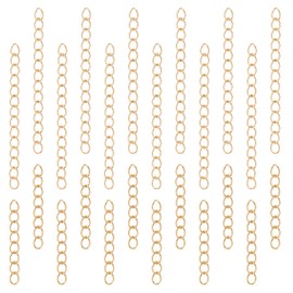 UNICRAFTALE 100Pcs 2 Size Chain Extender 304 Stainless Steel Twist Chain 25-53mm Long Golden Tail Chain Removable Extension Chain For Chain Earring Necklace Bracelet Key Chain Making