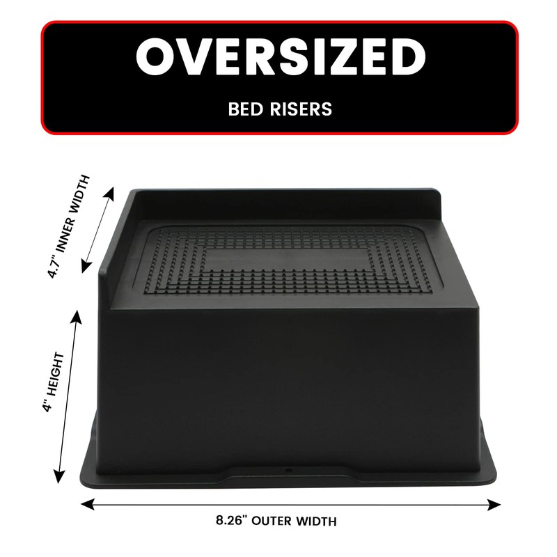 MYMULIKE Bed Risers 4 Inch Heavy Duty, Oversized Furnitures Risers