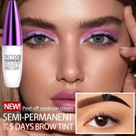2Pcs Peel Off Eyebrow Tint Gel, Semi-Permanent Natural Eyebrow Dye, Waterproof Long-Lasting Eye/brow Gel for Polished Brow Shaping, Smudge-Proof, Easy Peel, Lasts Up To 3 Days (Brown)