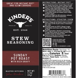 KINDERS Autumn Cooking Seasoning Bundle - Grandpa's Beef Stew 1.2oz, Sunday Pot Roast 1.1oz, Classic Meatloaf 1.1oz