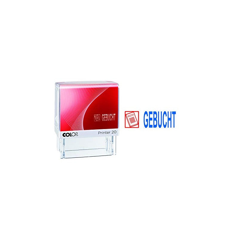 COLOP Printer 20 Text Stamp Booked and Pictogram, Imprint Colour