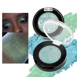 Glittering Shimmer Blue Green Eyeshadow, Metallic Chameleon Duochrome Eye Makeup Palette, Highly Pigmented Waterproof Eyeshadow, Multichrome Eyeshadow 1D