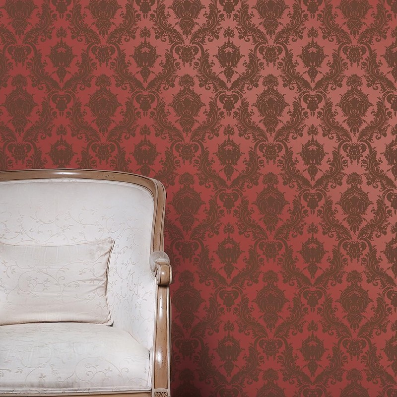 Tempaper Textured Metallic Ruby Red Damsel Removable Peel and Stick