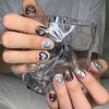 Metal Heart Handmade Nail Tips - Long Oval / 메탈하트