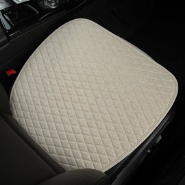 West Llama Linen Car Seat Covers,Bottom Seat Covers for Cars Include 1 Piece Front Driver Seat Pad Mat Universal Fits 90% Vehicles,SUVs,Cars,Sedans(1Piece-Beige)