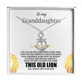 Ginger Lyne Collection Granddaughter Greeting Card Silver Anchor Heart Necklace Women Ginger Lyne Co...