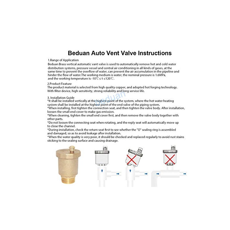 Beduan Brass 10500-VE Automatic Float Valve, 1" Male Thread Air