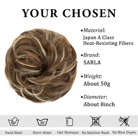 SARLA Messy Bun Hair Piece for Women Girls Synthetic Scrunchies Buns Extension Hairpieces Updo Pony Tail Nut Multi