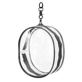 sourcing map Figure Display Bag with Keychain, 15.5 x 8 x 18.5 cm PVC Oval Portable Dolls Pouch Carrying Case Storage Bag Keychain Charm for Showing Off Boxes Dolls, Black